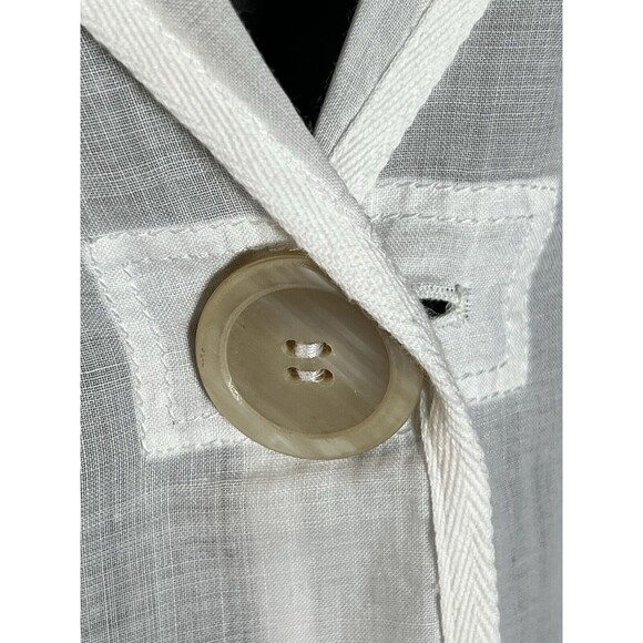 Brunello Cucinelli Jacket White Sheer Cotton M Ramie Solid Sleeves Light Cool - Picture 6 of 10